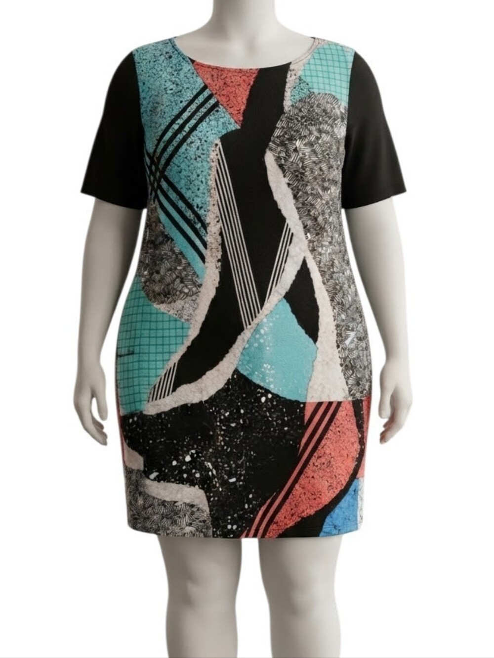 Style & Co Abstract short sleeve T shirt dress